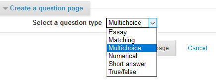 lesson question page options