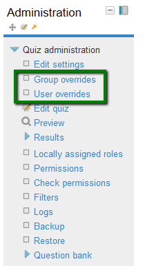 group and user overrides